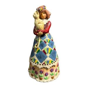 Jim Shore Heartwood Creek Girl Cat Figurine B105170 2002 Enesco Angel No Wings